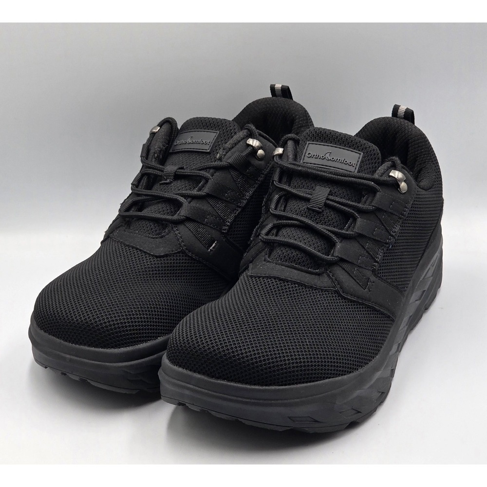 OrthoComfoot Walking Shoes Mens Size 12 Black Orthopedic Sneaker X Wide OFTN03B